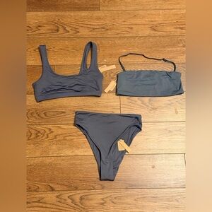 SKIMS Signature Swim Gunmetal Bikini Set